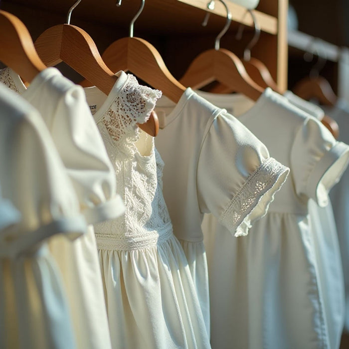 Dressing de robes blanches pour baptême
