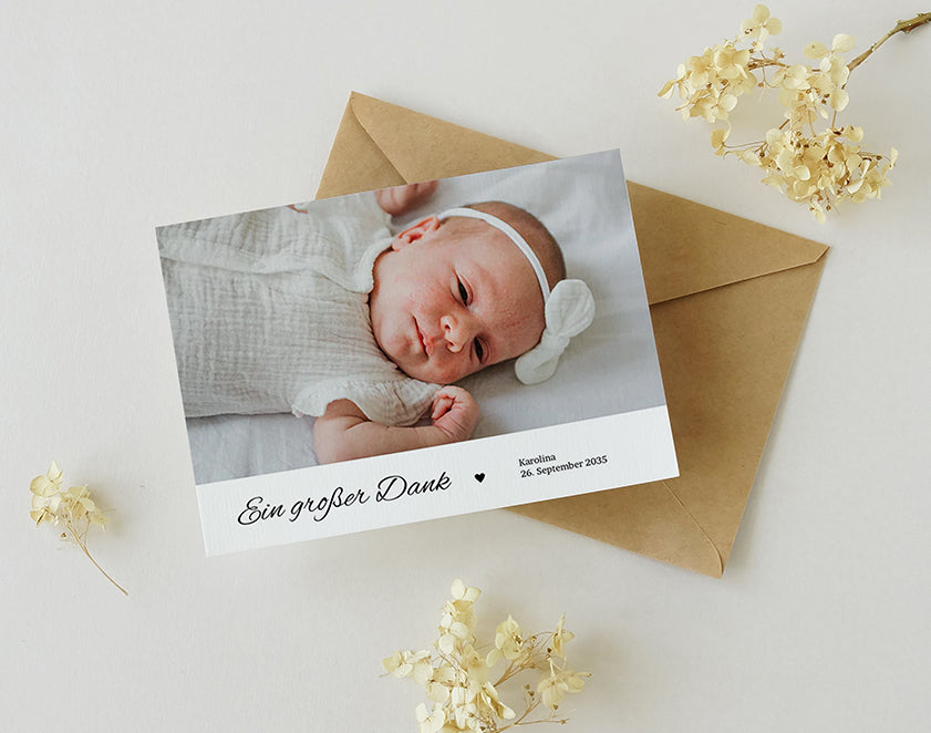 Carte remerciement naissance