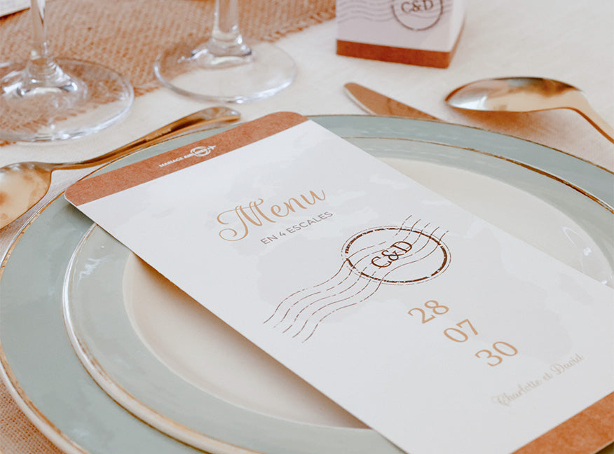Carte menu mariage