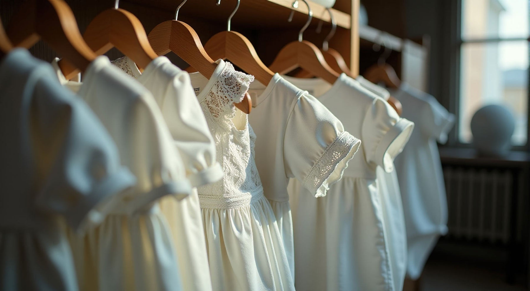 Dressing de robes blanches pour baptême