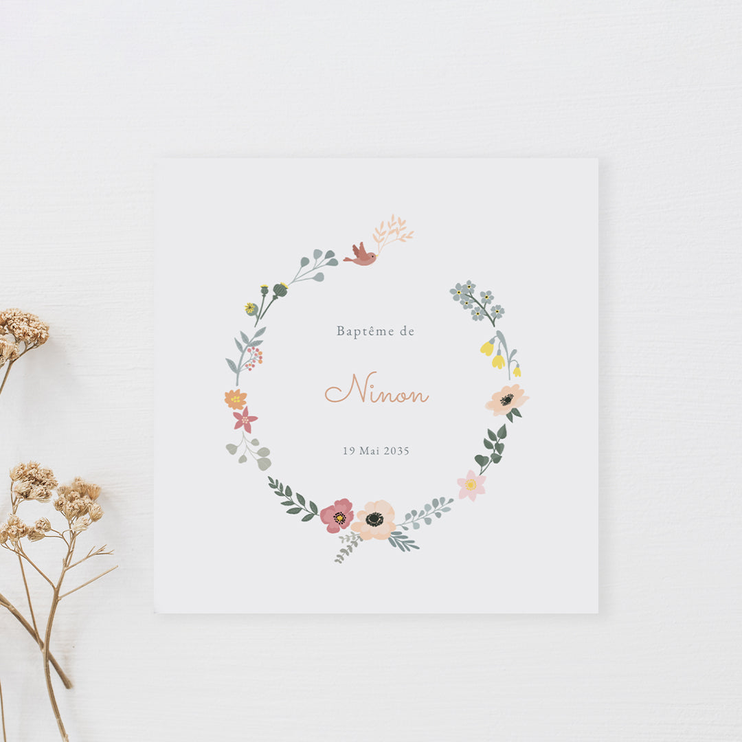 Faire part baptême fille