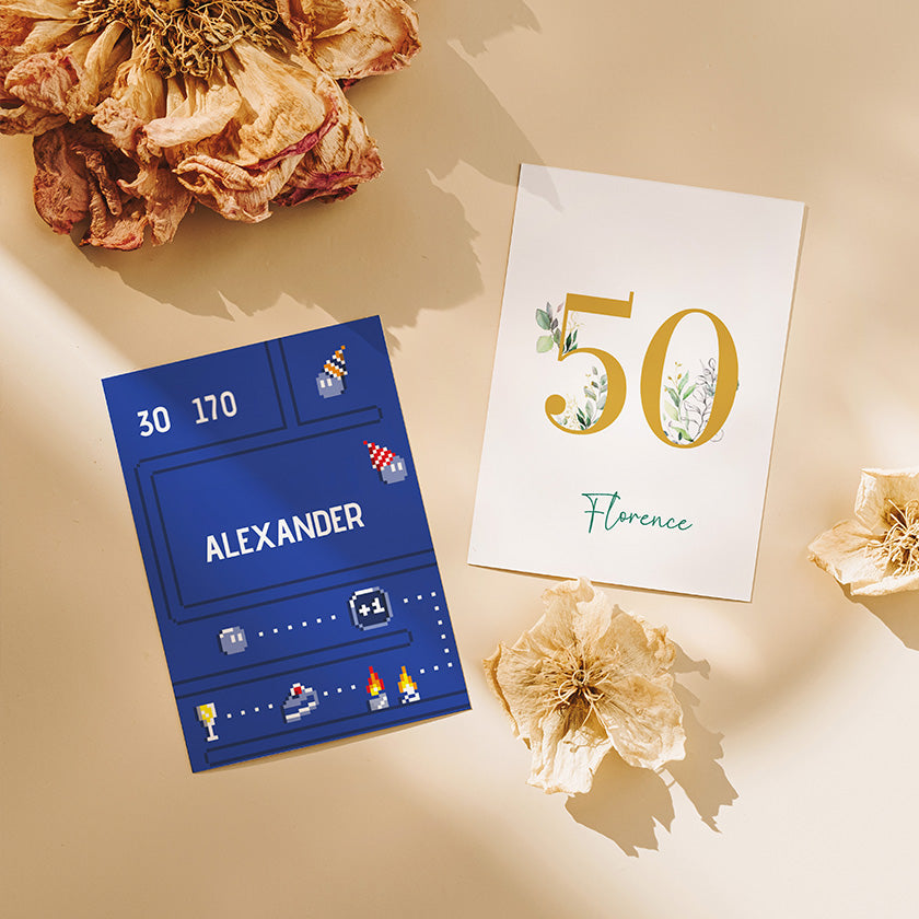 Inviti Di Compleanno 60 Anni – Salto Nel Tempo, Verde Scuro E Argento, Personalizzabili, Confezione Da 20