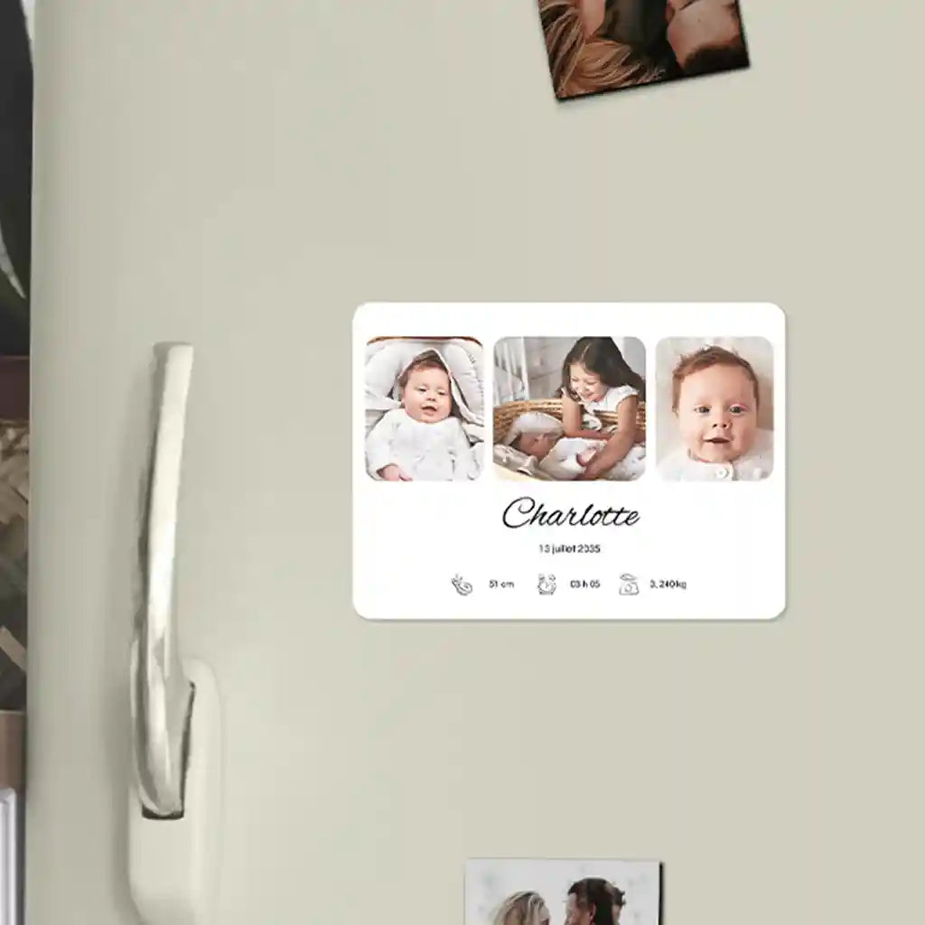 Faire part naissance magnet