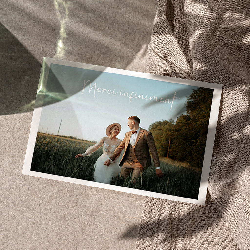 Cartes remerciement mariage avec photo
