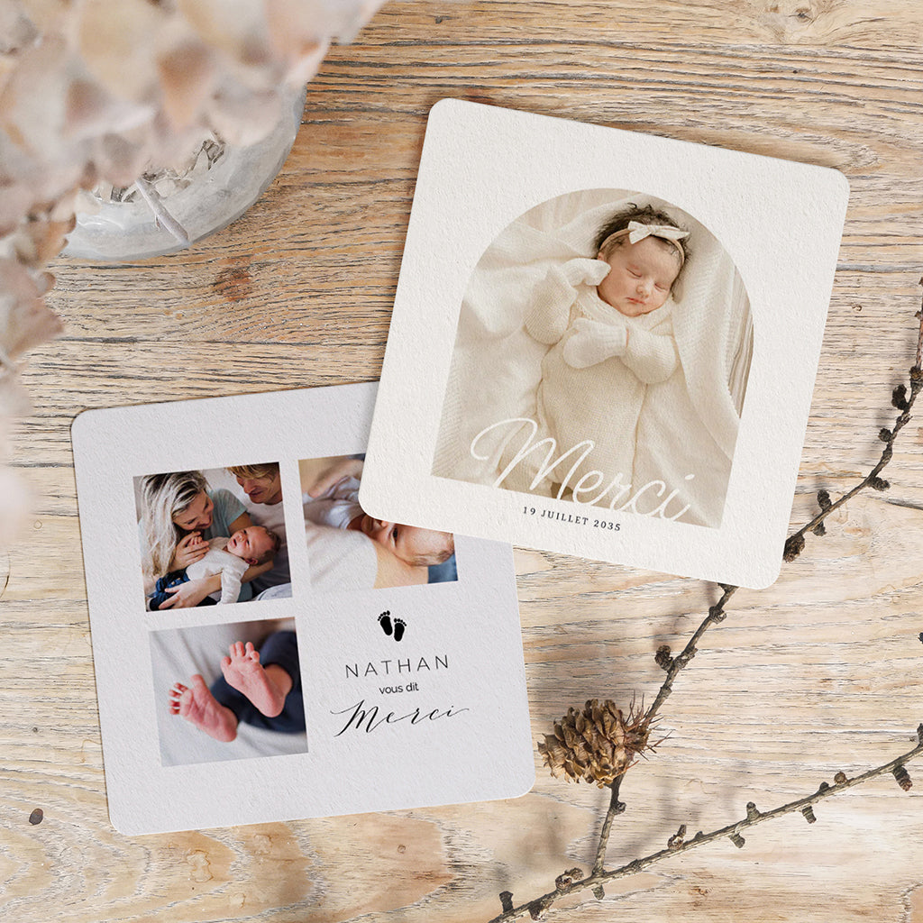 Carte remerciement naissance