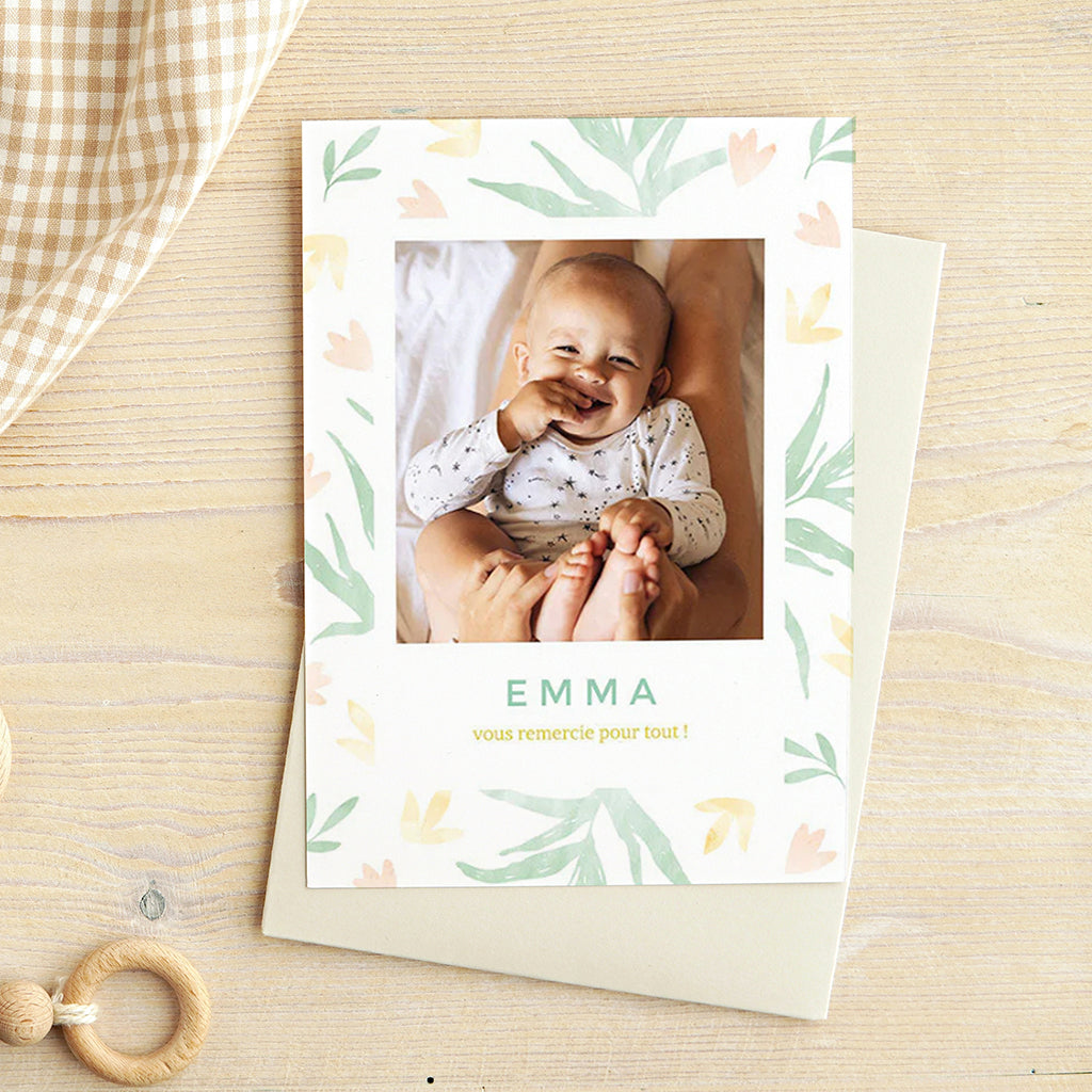 Cartes remerciement naissance fille