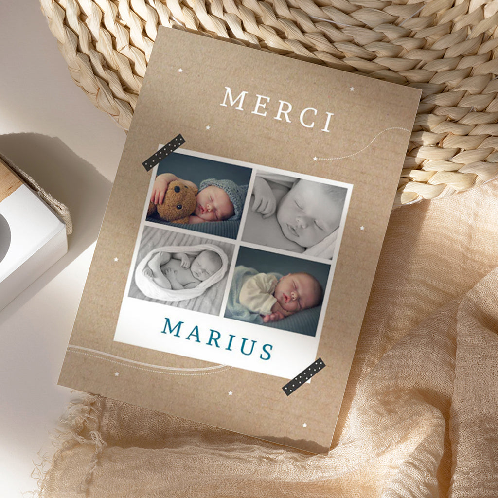 Cartes remerciement naissance garçon