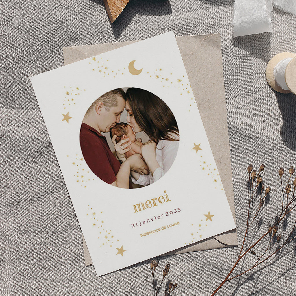Cartes remerciement naissance originales