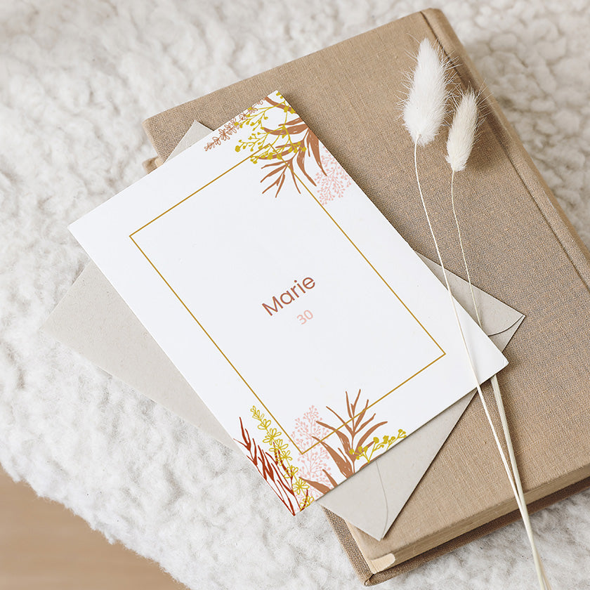 Invitation anniversaire adulte fleurs