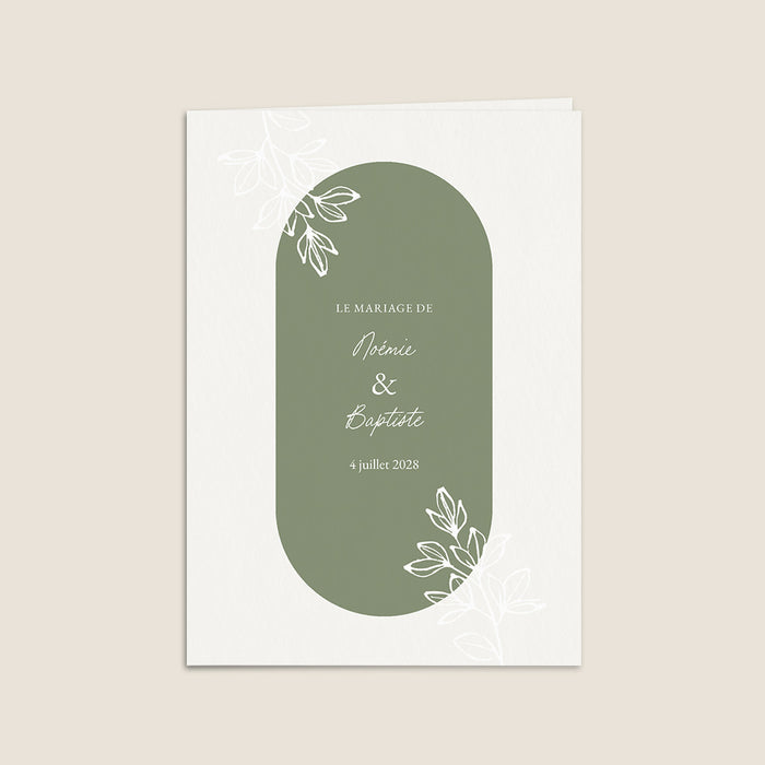Faire-part mariage chic Cadre végétal délicat