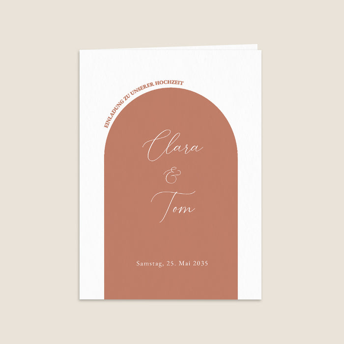 Moderne Einladungskarten Hochzeit Bunte Bögen & Kalligrafie