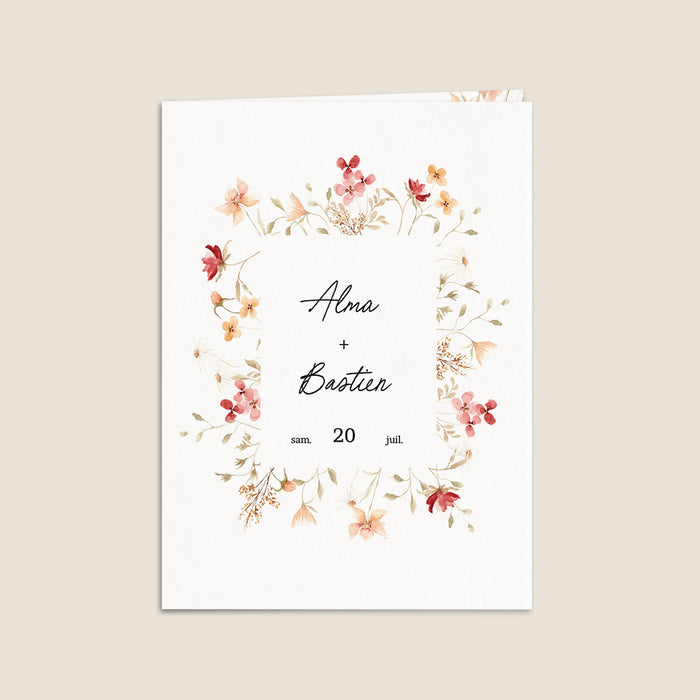 Faire-part mariage Fleurs d'été et cadre