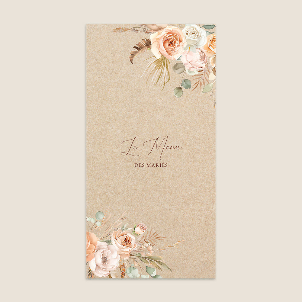 Menu Fleurs Séchées et Pampa Bohème