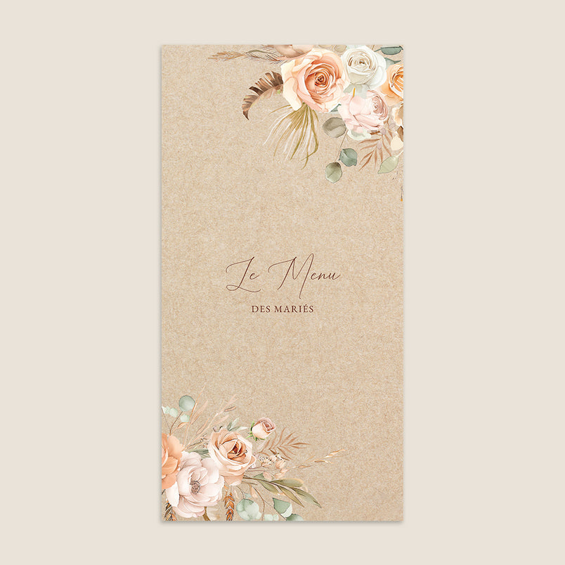 Menu Fleurs Séchées et Pampa