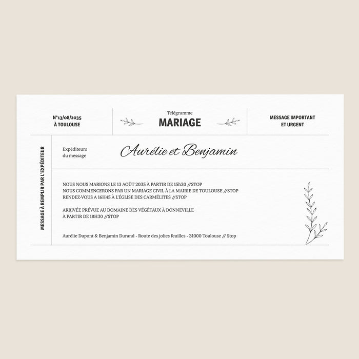 Les iconiques de Planet Cards Le Télégramme de Mariage