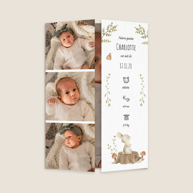 Faire-part naissance Poésie de la forêt
