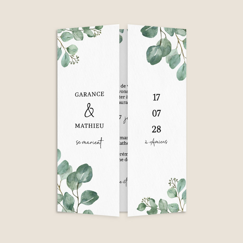 Partecipazioni di matrimonio con eucalipto