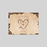 Coeur gravé sur Bois