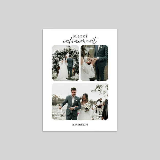 Carte remerciement mariage