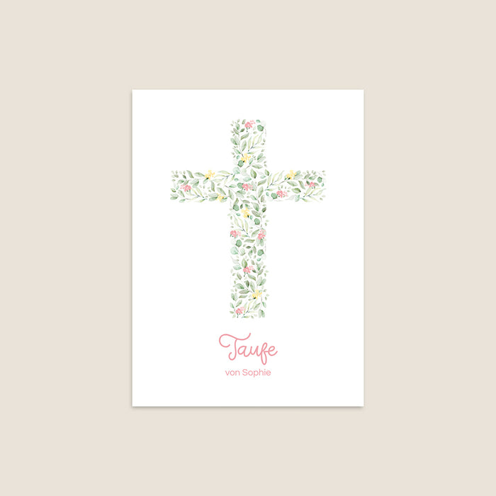 Taufkarten Ländliches Kreuz