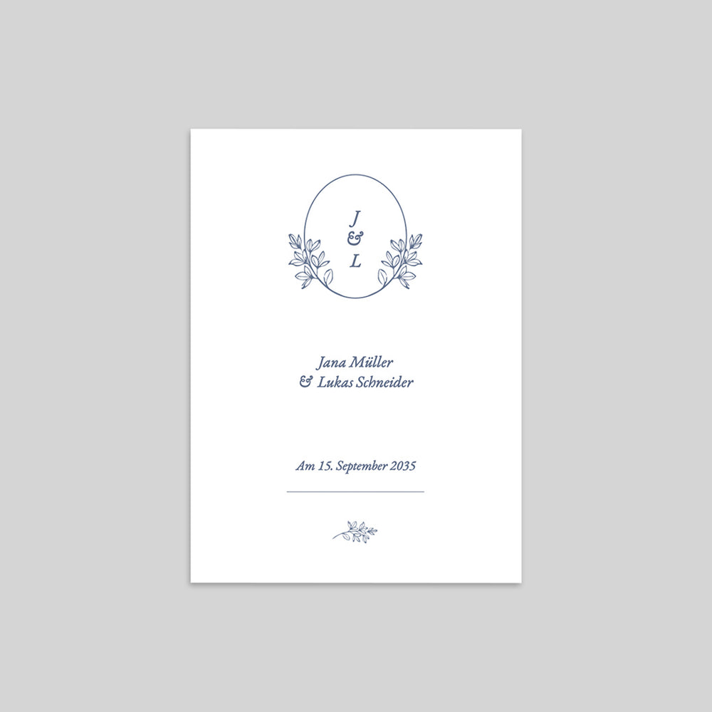 Pflanze und Monogramm