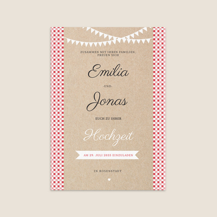 Vintage-Hochzeitseinladungen Guinguette