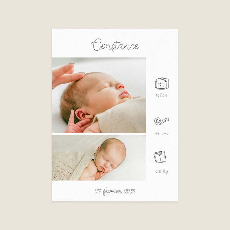 Faire-part naissance Jolie Typo et Pictos