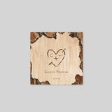 Coeur gravé sur Bois