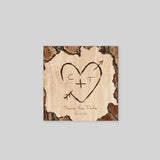 Coeur gravé sur Bois