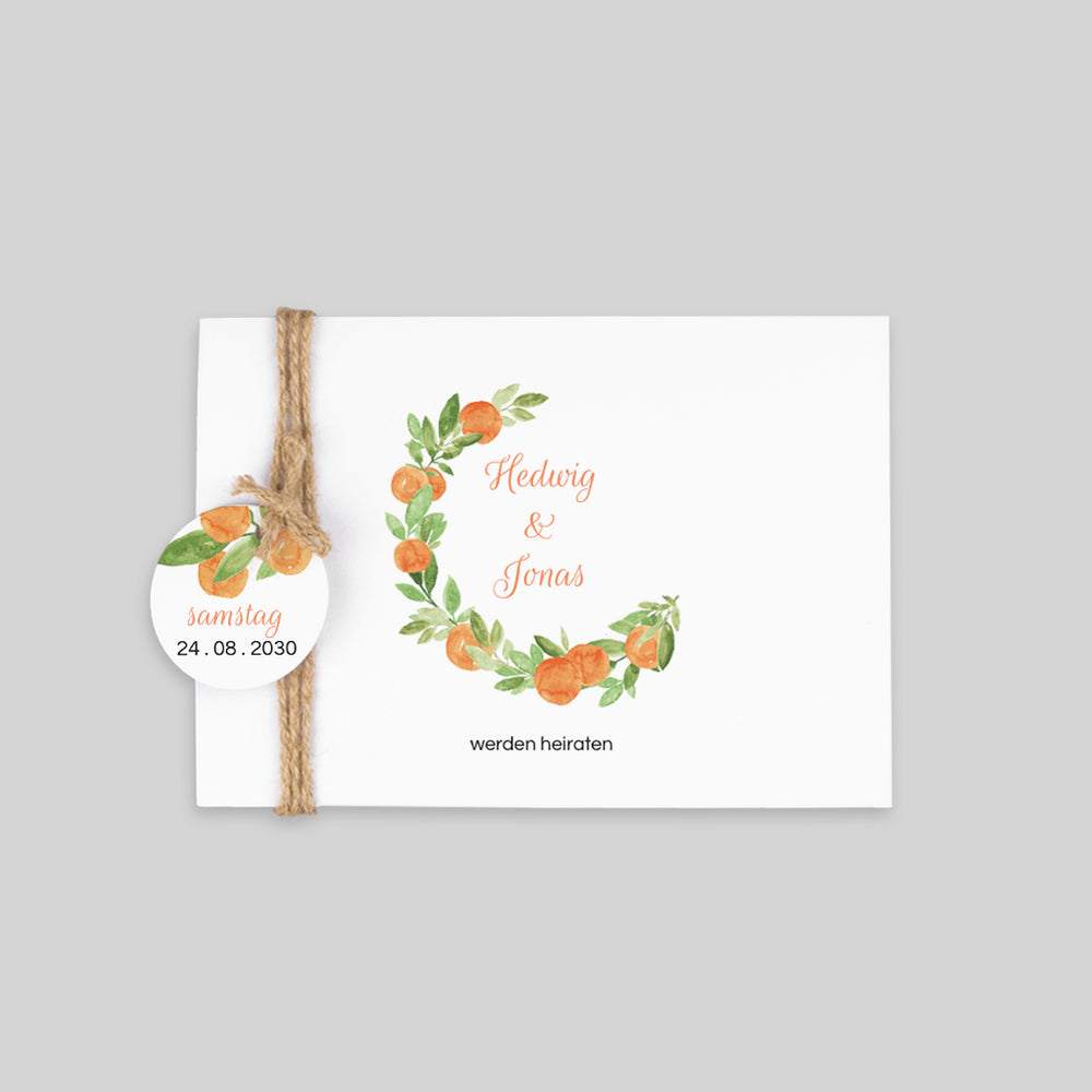 Aquarell und Orangen