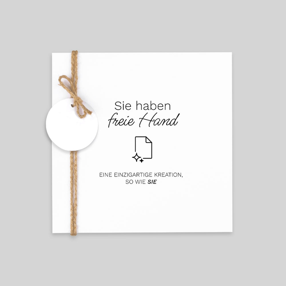 Gefaltetes Quadrat + Schnur 14 x 14 cm