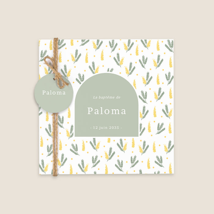 Faire-part baptême original Petit Mimosa Champêtre