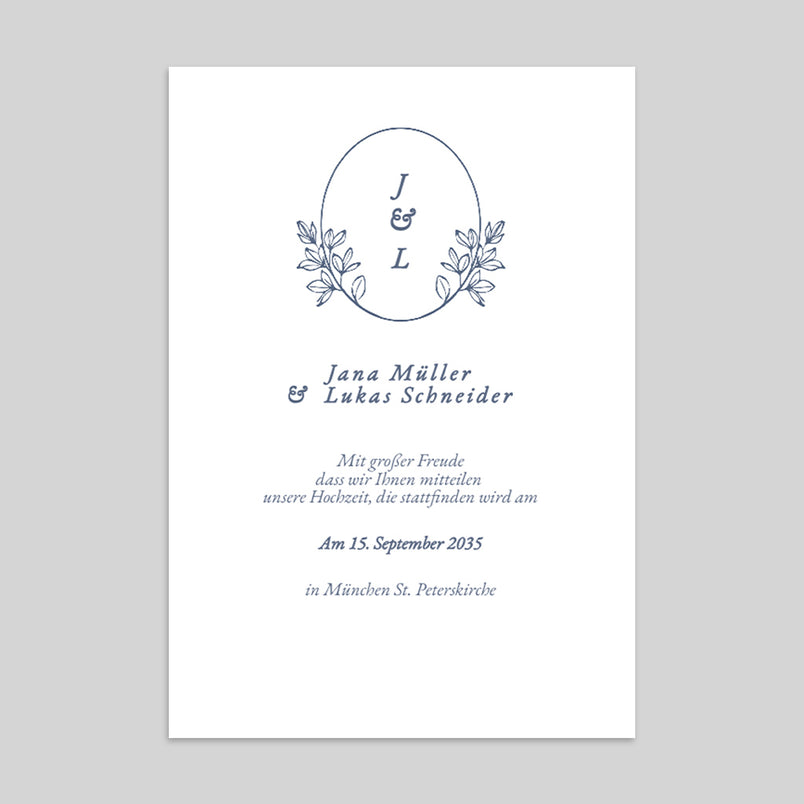 Pflanze und Monogramm