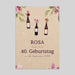 Geburtstagskarten Flaschen Wein und Blumen