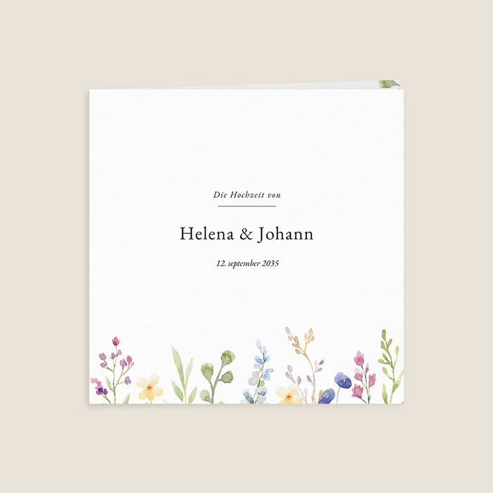 Moderne Einladungskarten Hochzeit Blumengarten