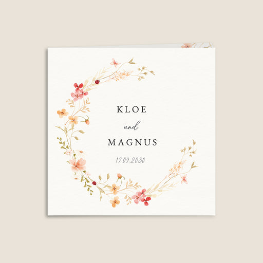 Hochzeitseinladungen Sommerblumenkronen