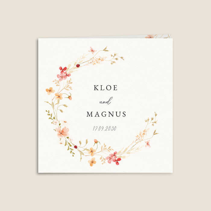 Hochzeitseinladungen Sommerblumenkronen