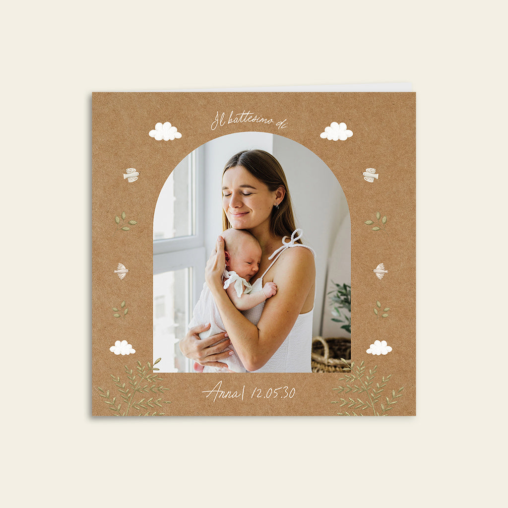 Inviti di battesimo rustico