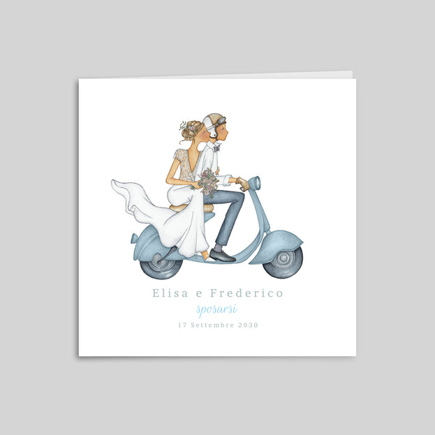 Una coppia su uno scooter