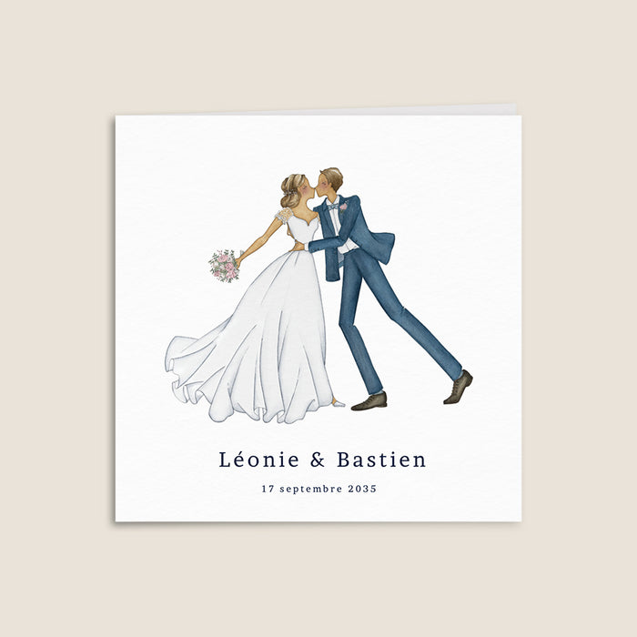 Faire-part mariage romantique Jour de Cérémonie