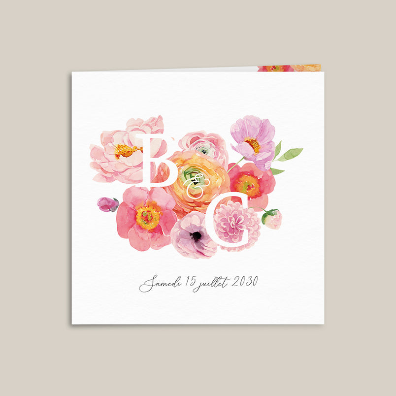 Initiales et bouquet