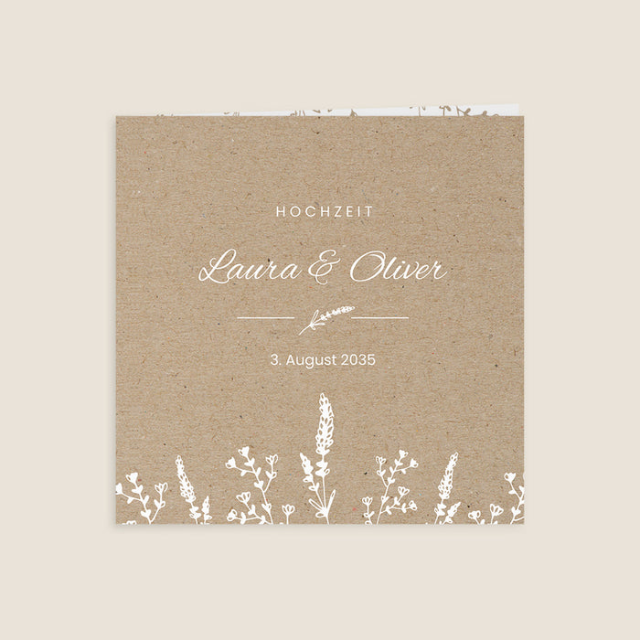 Vintage-Hochzeitseinladungen Kraft und florale Süße