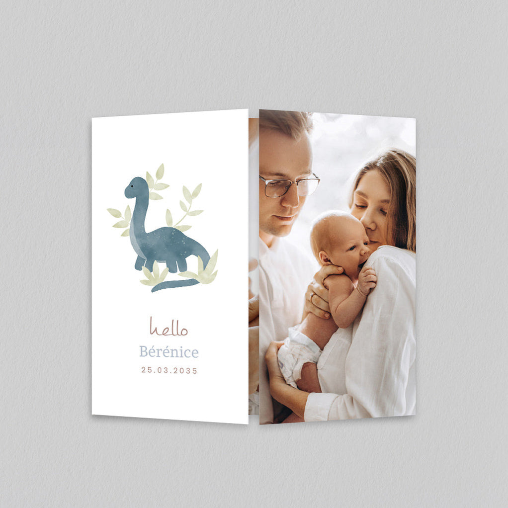 Faire part naissance Dinosaure Aquarelle — Cards — free download