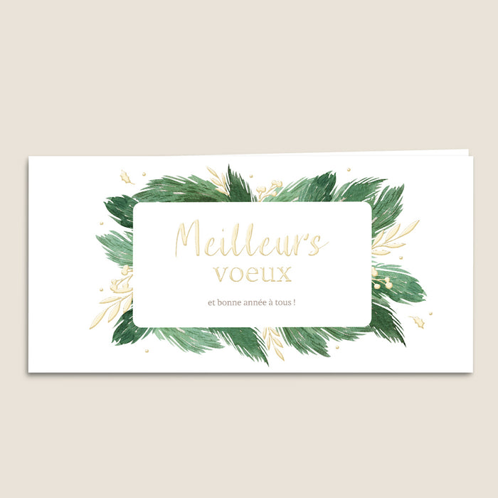 Cartes de Voeux Mairie Branches Sapin et Or