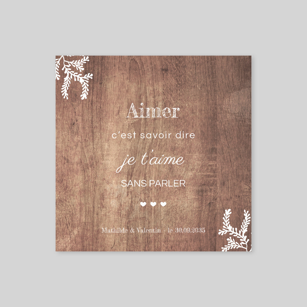 Hochzeitseinladung im Holzstil