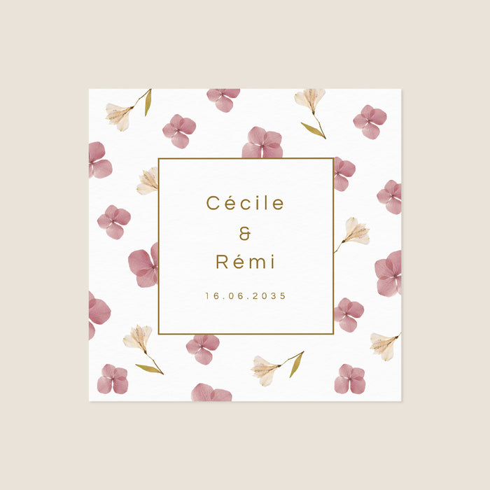 Faire-part mariage romantique Herbier