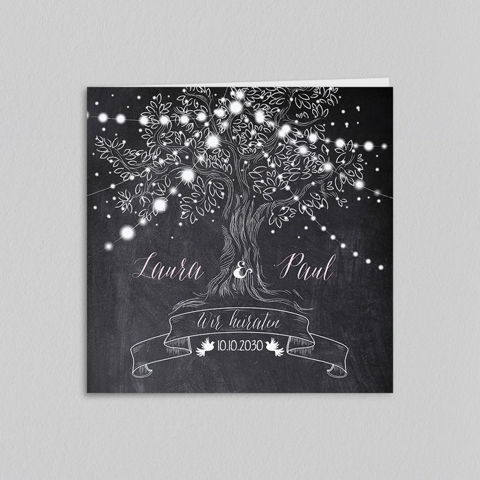 Hochzeitseinladungen Arbre lumineux