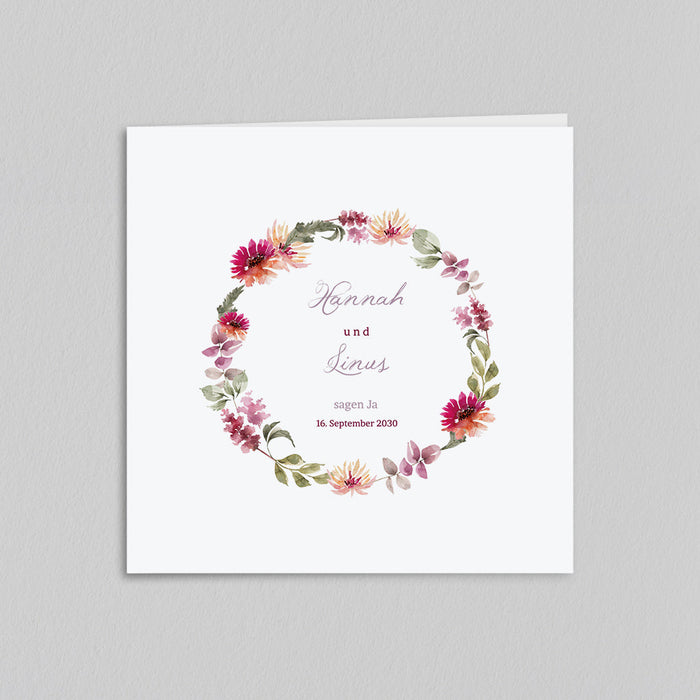 Hochzeitseinladungen Feuilles et Fleurs d'Automne
