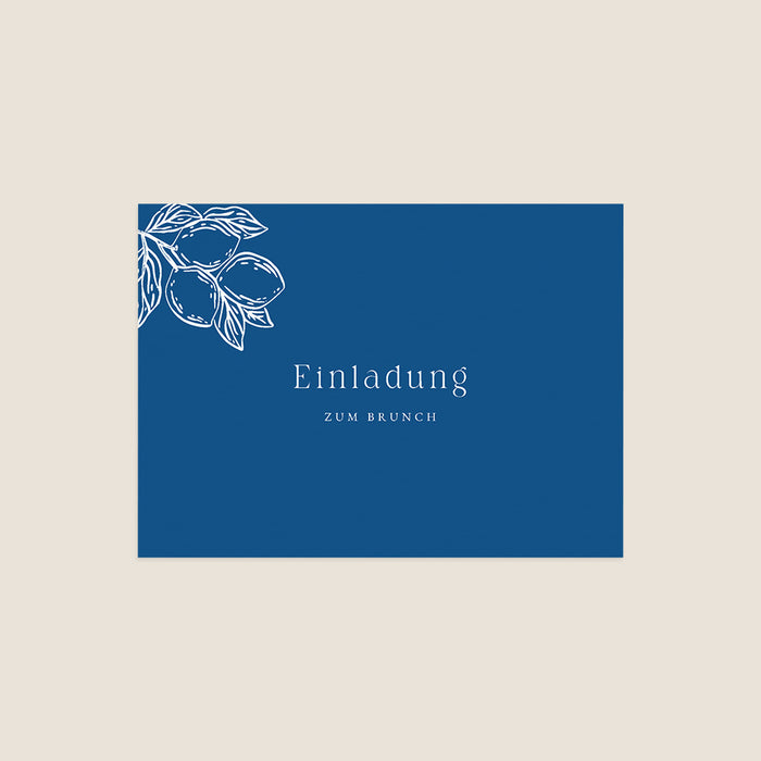 Hochzeitseinladungskarte Streifen & Zitronen