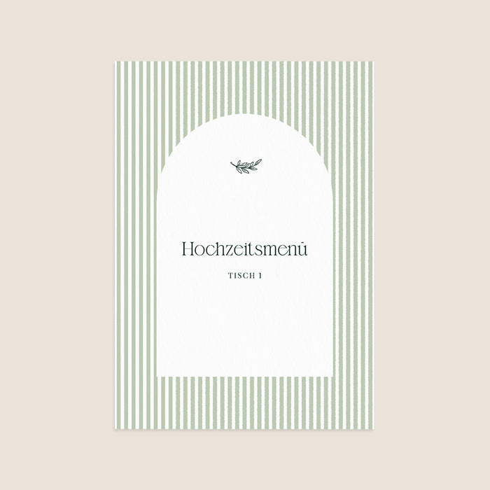 Menükarten Hochzeit Elegante Streifen